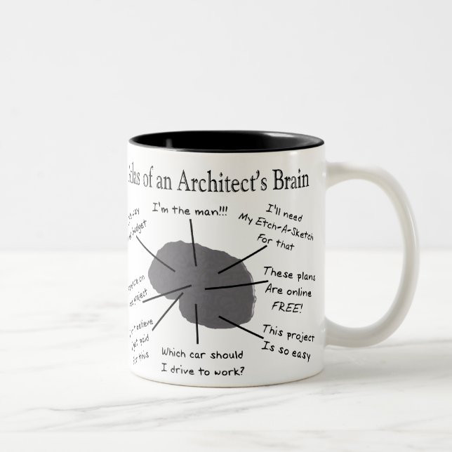 Atlas of an Architect's Brain Two-Tone Coffee Mug (Right)