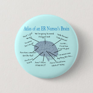 Atlas of an ER Nurse's Brain Gifts 2 Inch Round Button