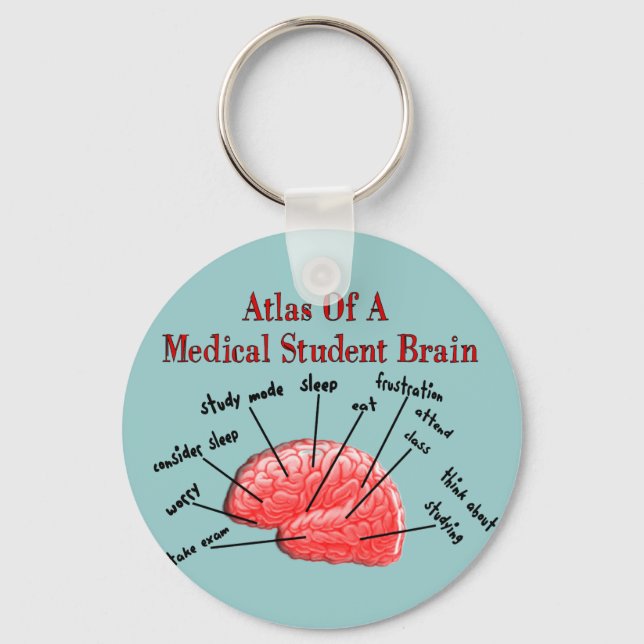 Atlas of Medical Student Brain Keychain (Front)