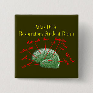 Atlas of Respiratory Student Brain Gifts 2 Inch Square Button