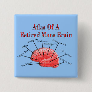 Atlas of Retired Mans Brain 2 Inch Square Button