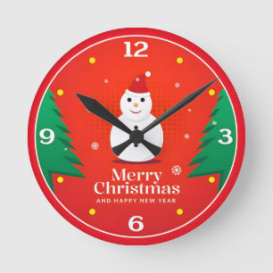 Atlas Space Christmas Retro Humor 2025  Round Clock