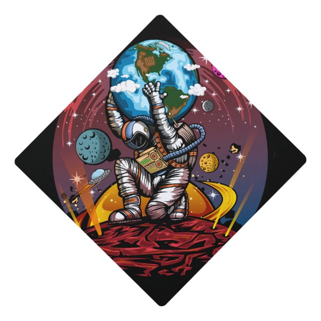 Atlas Space Man Graduation Cap Topper (Front)