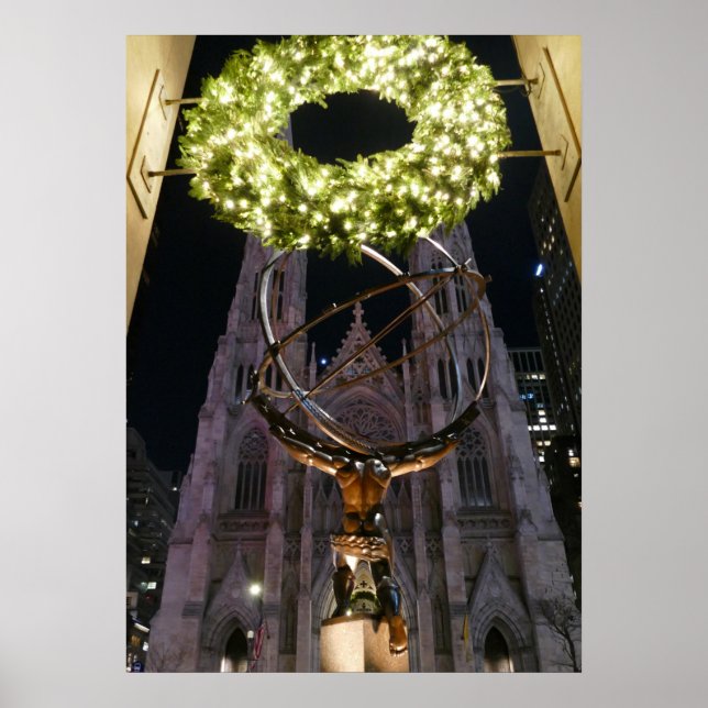 Atlas & St. Patrick's Cathedral - Christmas poster (Front)