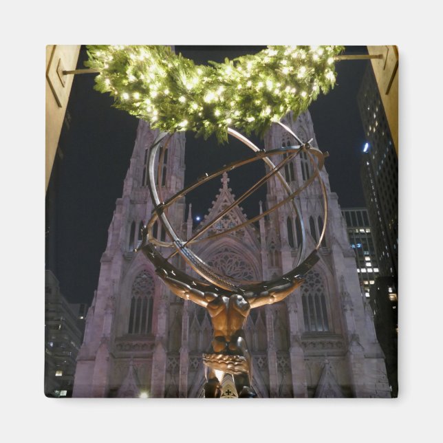 Atlas & St. Patrick's Cathedral -  Magnet (Front)