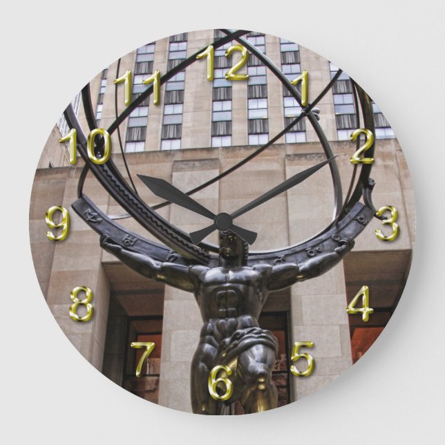 Atlas Statue, Rockefeller Center, NYC Large Clock (Front)