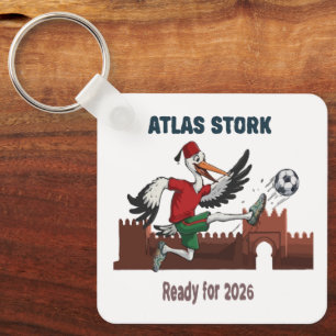 Atlas Stork Morocco Football 2026 Sports Mascot Keychain