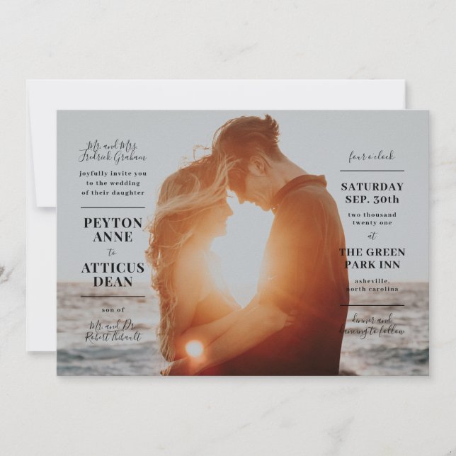 Atmosphère Faire-part de mariage photo moderne (Devant)