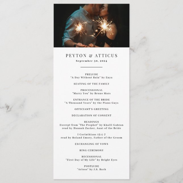 Atmosphere Skinny Vertical Wedding Program (Front)