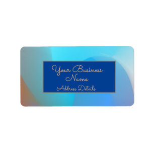 Atmospheric Aqua Blue Burnt Orange Address Label