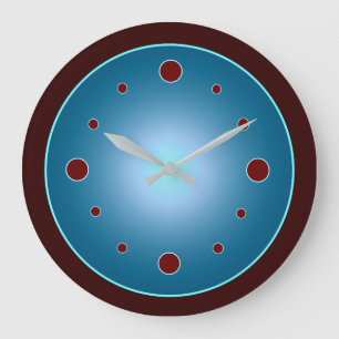Atmospheric BlueAqua with Red Spot Numerals  Clock