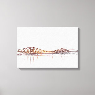 Atmospheric Forth Bridge Artwork Canvas Print