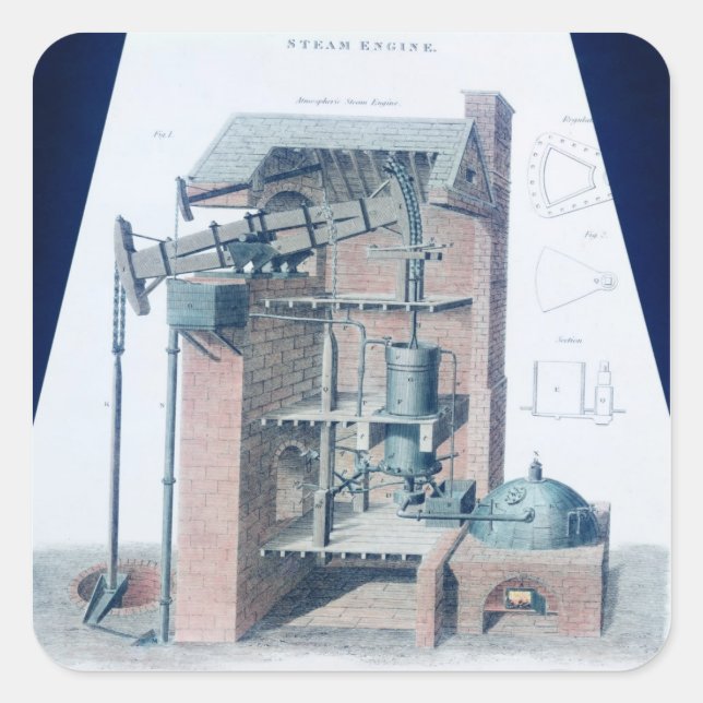 Atmospheric Steam Engine Square Sticker (Front)