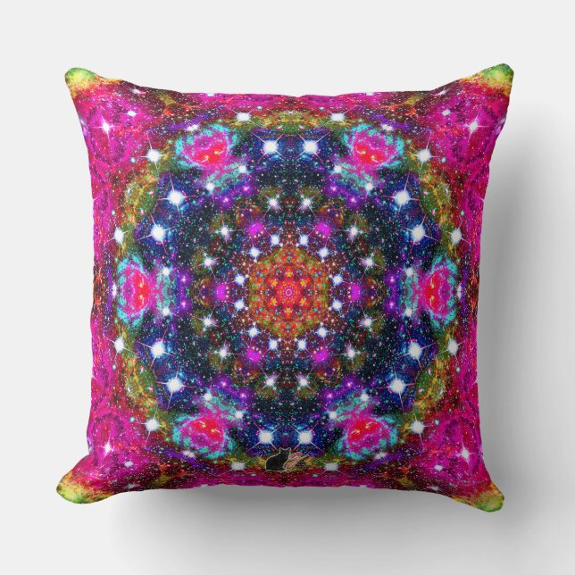 Atmospheric Stellar Kaleid Throw Pillow (Front)