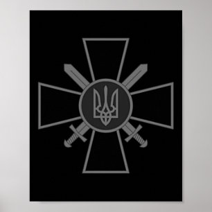 Ato Cross Tryzub Ukraine Volodymyr Zelensky Presid Poster