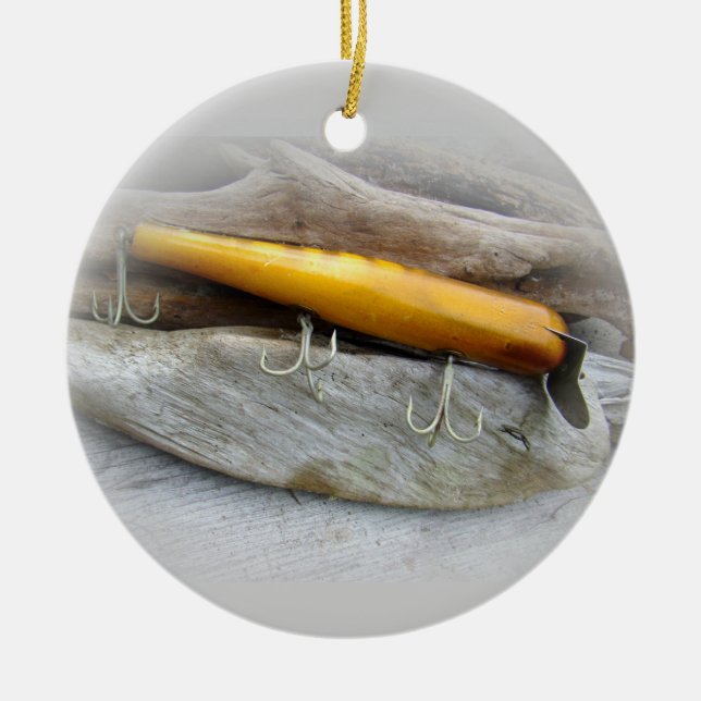 Atom A40 Vintage Fishing Lure Ceramic Ornament (Front)
