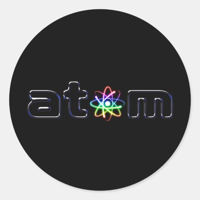 Atom brillant coloré - autocollant (Devant)