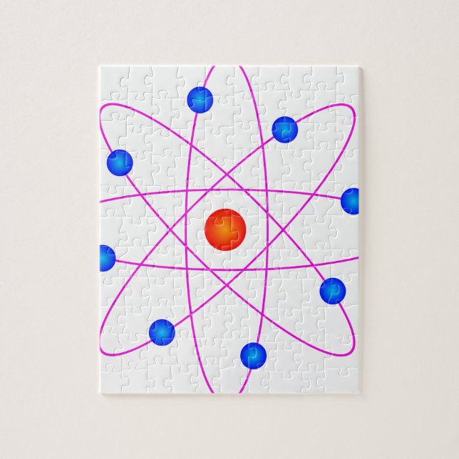 atom model vector clipart jigsaw puzzle (Vertical)