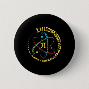 Atom Pi Math Science Stem Gifts 3.14 Pi Day 2 Inch Round Button