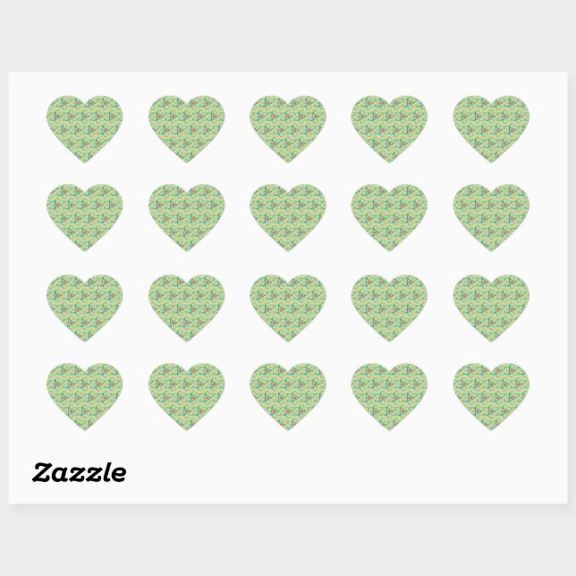 Atom Retro Protons Neutron Electrons Science Lover Heart Sticker (Sheet)