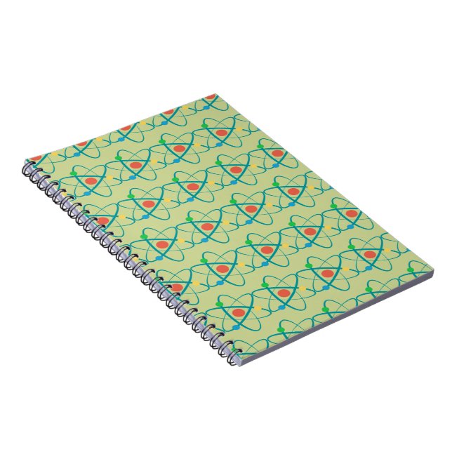 Atom Retro Protons Neutron Electrons Science Lover Notebook (Right Side)