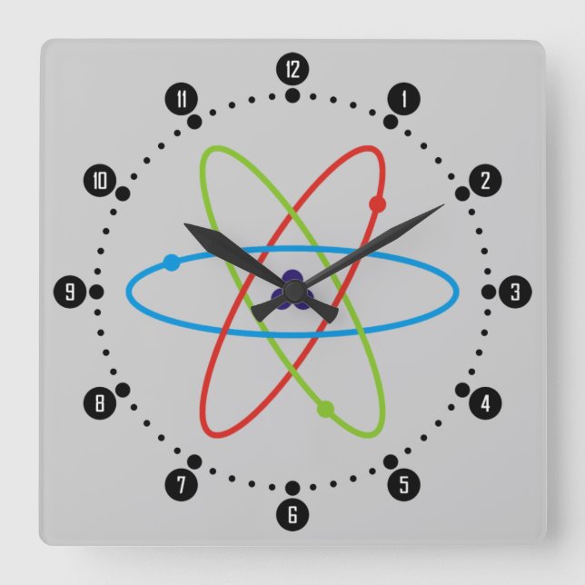 Atom Square Wall Clock (Front)