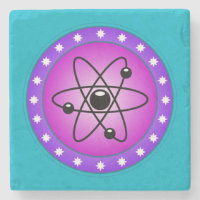 Atom Symbol on a Pink background