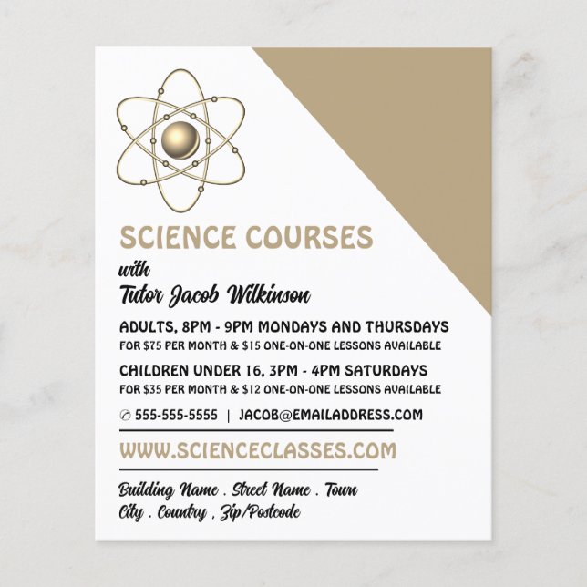 Atom Symbol, Science Course Advertising Flyer (Front)
