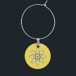 Atom Wine Charm<br><div class="desc">Image of an atom model. Background colour can be changed.</div>