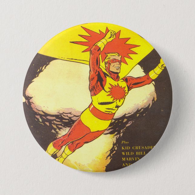 Atoman vintage comics 3 inch round button (Front)