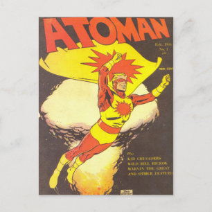 Atoman vintage comics postcard