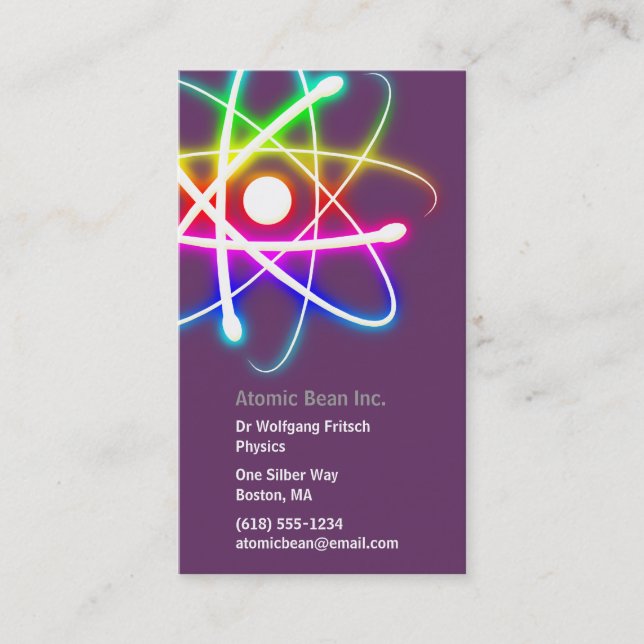 Atome - carte de visite de scientifique (Devant)