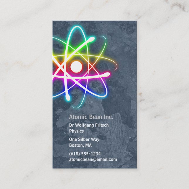 Atome - carte de visite de scientifique (Devant)