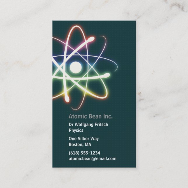 Atome - carte de visite de scientifique (Devant)