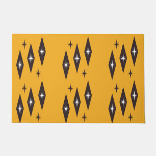 Atomic 1950’s Diamonds Pattern Orange Doormat