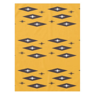 Atomic 1950’s Diamonds Pattern Orange Tablecloth