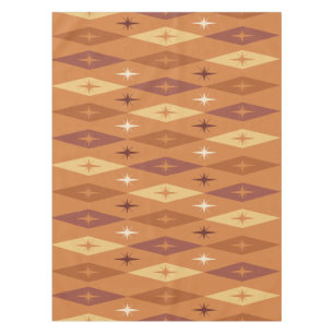 Atomic 1950’s Diamonds Stars Orange Tablecloth