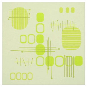 Atomic Abstract Barkcloth Chartreuse Fabric