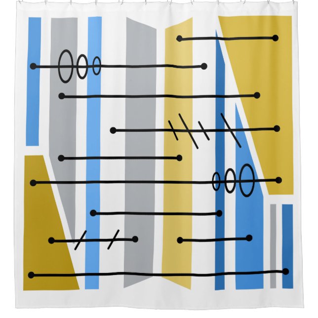 Atomic Abstract Geometric Art Blue Gold (Front)
