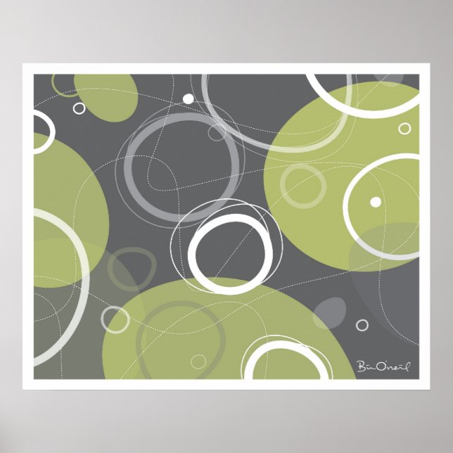 Atomic Age Abstract in Olive Poster (Front)