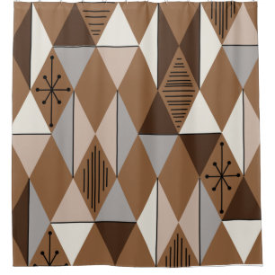Atomic Age Art Diamonds Coffee Brown