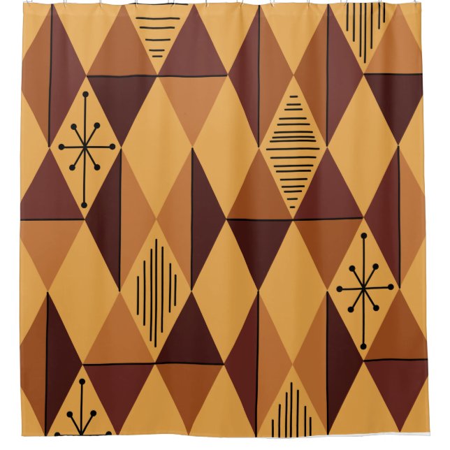 Atomic Age Art Diamonds Ochre Maroon (Front)