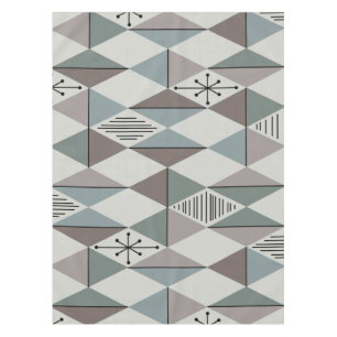 Atomic Age Art Diamonds Sage Grey Tablecloth