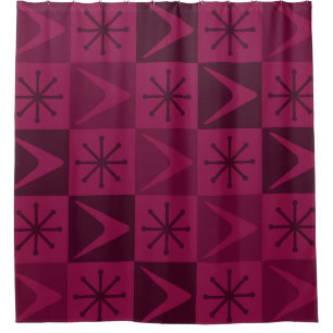 Atomic Age Chequered Boomerangs Burgundy