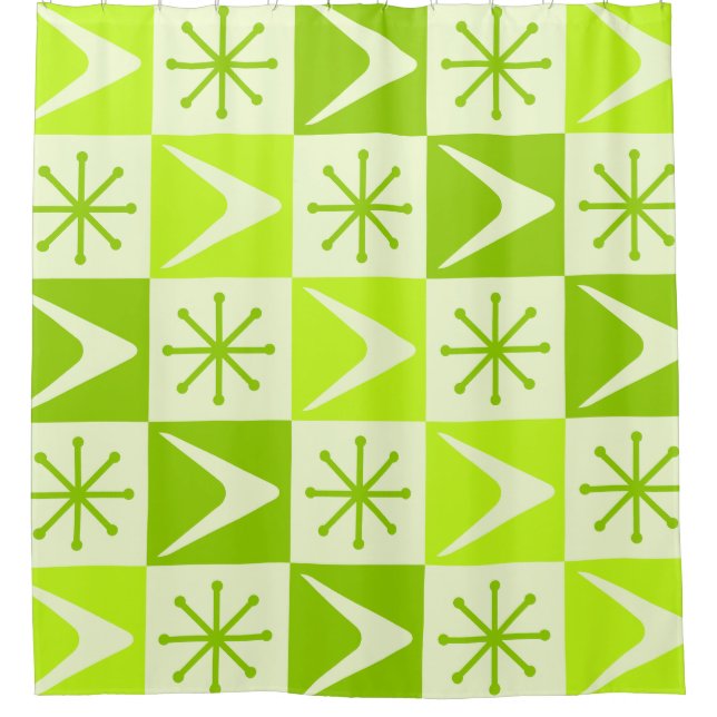 Atomic Age Chequered Boomerangs Chartreuse (Front)