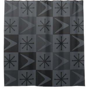 Atomic Age Chequered Boomerangs Grey
