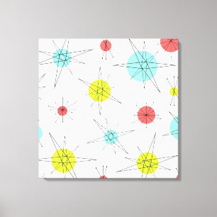 Atomic Age Colourful Planets Canvas Print