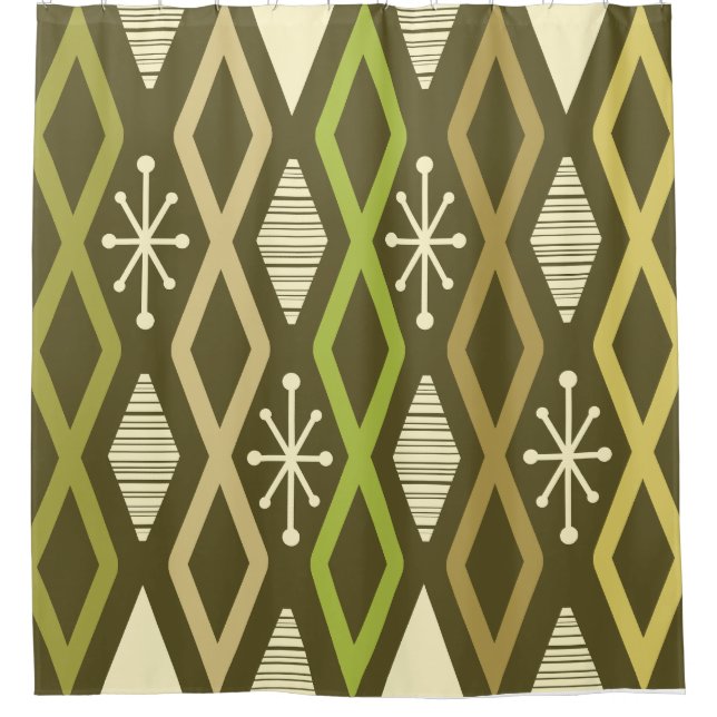 Atomic Age Diamond Columns Olive Green (Front)