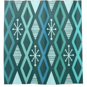 Atomic Age Diamond Columns Teal