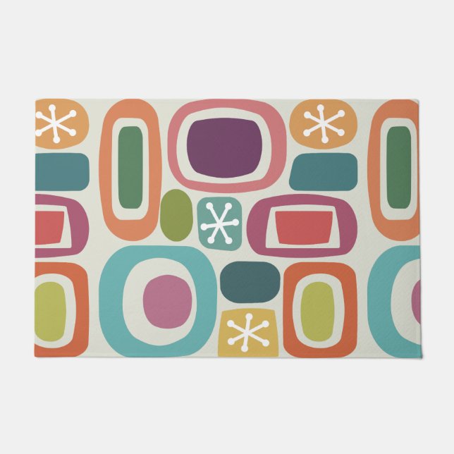 Atomic Age Fieldstones Colourful Doormat (Front)